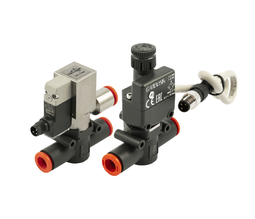 Range widening: Line on Line - Pressure switch Series PRS and  SOV L with M8 connector